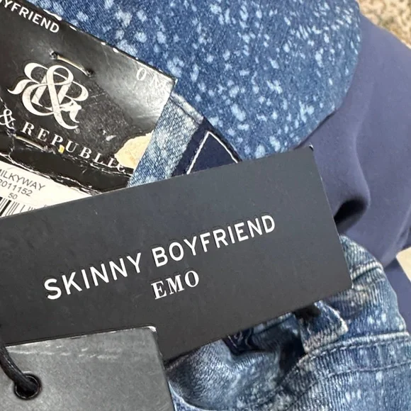 Rock & Republic Speckled Women’s Blue Jeans Size 0 - Picture 3 of 7